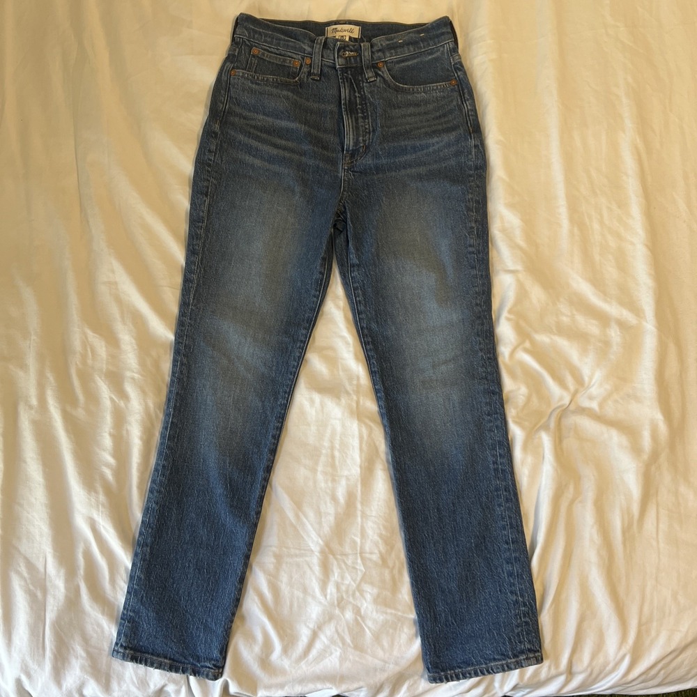 Madewell The Perfect Vintage Jean High Rise Blue Denim Size 27 Straight Leg
